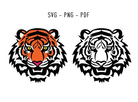 Tiger Svg Angry Tiger Face Vector Zoo Animal Png Tiger Eyes Colored