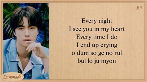 JIN Yours Jirisan OST Part 4 Lyrics Easy Lyrics YouTube