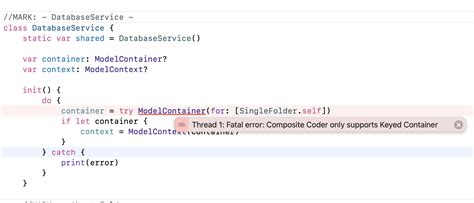 Swift Data Swiftdata Fatal Error Composite Coder Only Supports Keyed