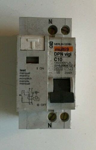 Merlin Gerin Multi 9 DPN N Vigi C10 10A 30mA RCBO 4 5kA EBay