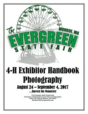 Fillable Online 4 H Exhibitor Handbook Fax Email Print PdfFiller