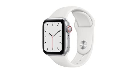 Apple Watch SE GPS + Cellular, 40mm Silver Aluminum Case with White ...