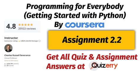 Assignment 22 Week 4 Programming For Everybody Getting Started