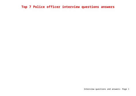 Doc Top 7 Police Officer Interview Questions Answers Dokumentips