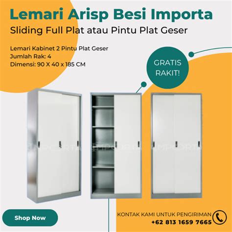 Jual Lemari Arsip Besi Importa Sliding Full Plat Atau Pintu Plat Geser