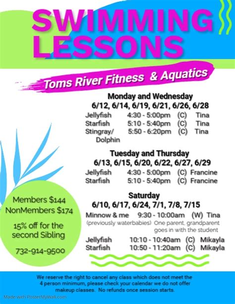 Swimming Lessons Flyer 3 Postermywall