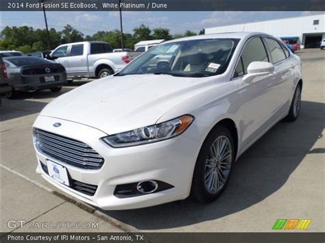 White Platinum 2014 Ford Fusion Se Ecoboost Dune Interior Vehicle Archive