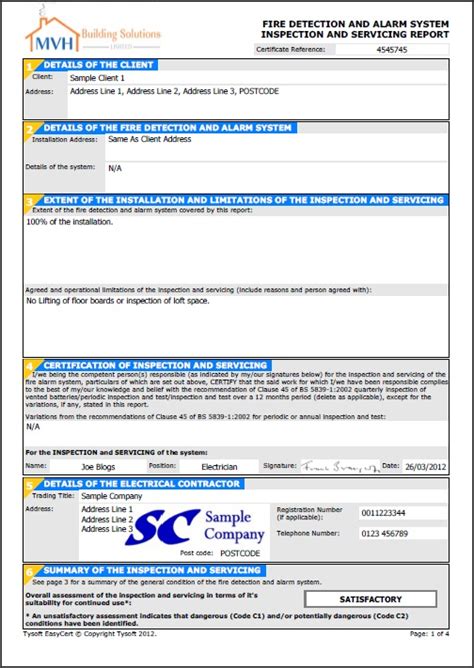 Free Printable Certificate Fire Alarm Certificate Template Printable