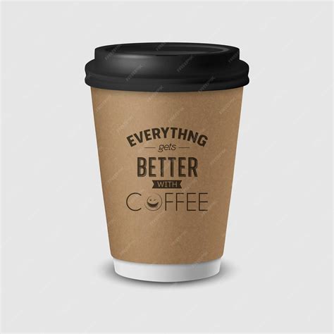 Premium Vector Vector 3d Realistic Brown Paper Disposable Cup With