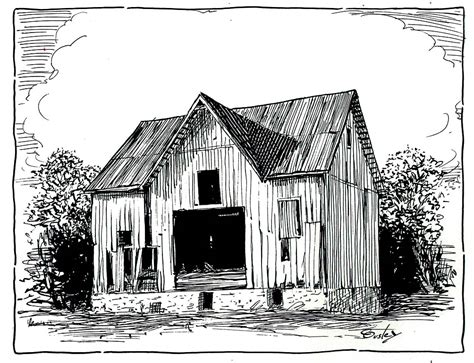 Pen And Ink Drawings Of Barns