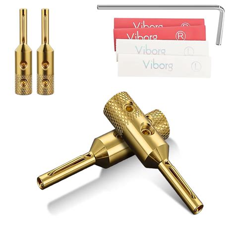 Banana Plug Speaker Cable Viborg Banana Connectors Pure Gold Plated