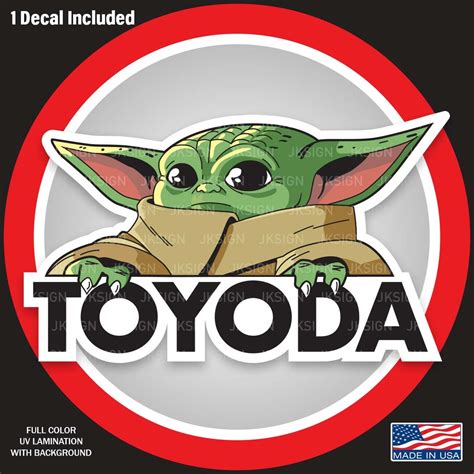 Baby Yoda The Child Toyoda Decal For Grogu Fans Etsy