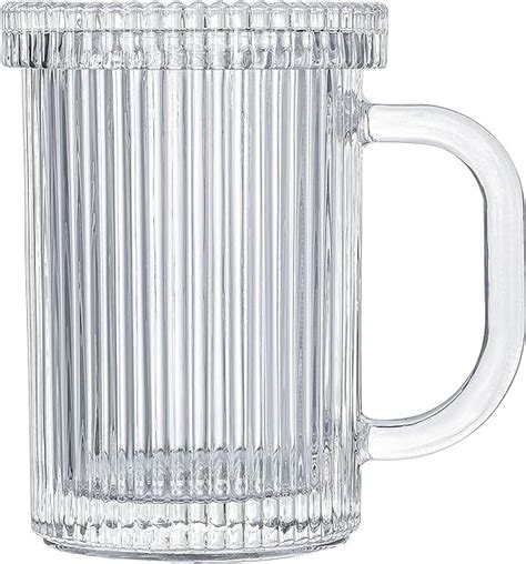 Amazon Lysenn Clear Glass Coffee Mug Classic Vertical Stripes