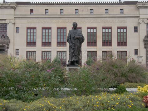 Christopher Columbus in the Courtyard Stock Image - Image of bushes ...