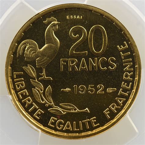 20 Francs G865 Gguiraud 1952 Piéfort Essai Pcgs Sp64 Prfdc