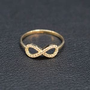 14k Real Solid Yellow Gold Infinity Ring 14k Solid Gold Women Dainty