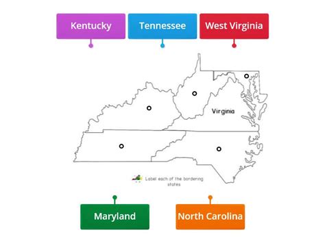 VA Bordering States - Labelled diagram