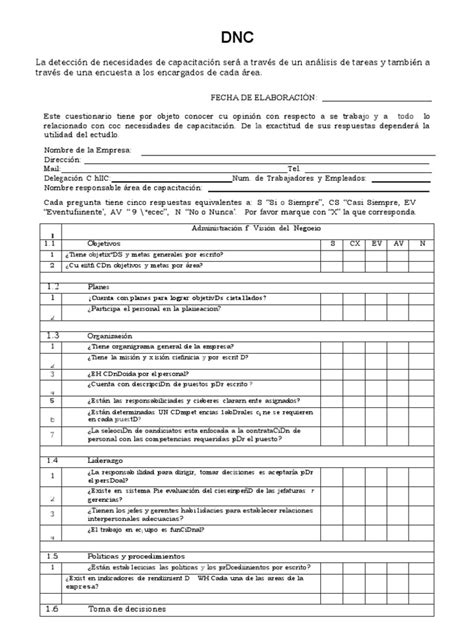 La Detección De Necesidades De Capacitación Será A Través De Un Análisis De Tareas Y También A