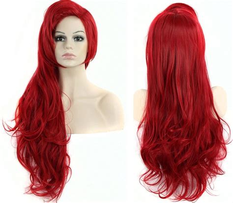 Anogol Hair Cap Princess Wig Long Wavy Halloween Cosplay