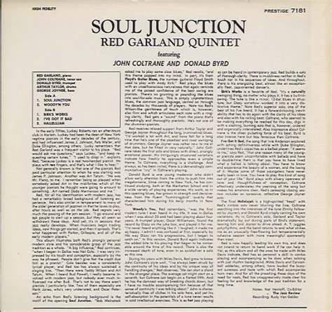 Soul Junction By The Red Garland Quintet Featuring John Coltrane And