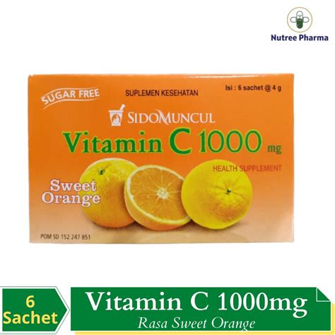 Jual VITAMIN C 1000 MG SIDOMUNCUL 1 BOX 6 SACHET UNTUK DAYA TAHAN