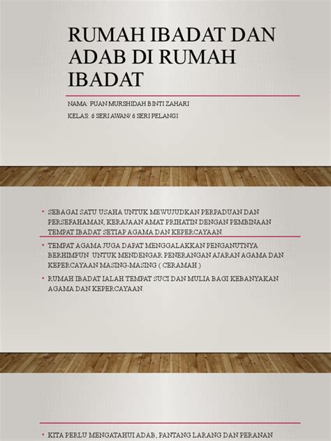 Rumah Ibadat Dan Adab Di Rumah Ibadat Pdf