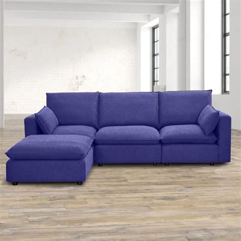 100 Wide Reversible Sofa Chaise With Ottoman VigsHome