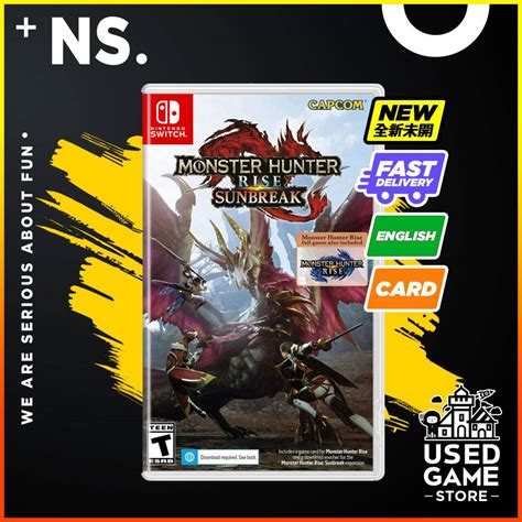 Nintendo Switch Ns Monster Hunter Rise Sunbreak 怪物猎人崛起：曙光 As中文eng