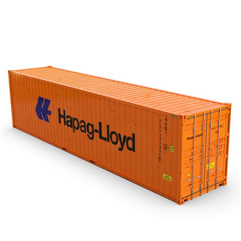 40 Feet High Cube Hapag Lloyd Shipping Container 3D Model FlatPyramid