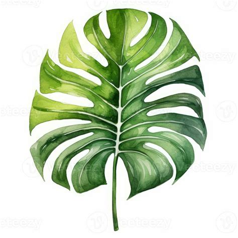 watercolor clipart of leaf on white background generative AI 29642086 ...