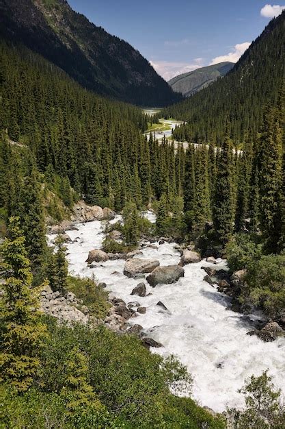 Premium Photo | Karakol river in the mountains