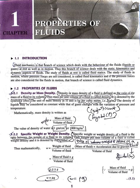 Chapter 1 Properties Of Fluids Of A Textbook Of Fluid Mechanics