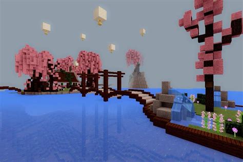 Minecraft PE: Build #8 Cherry Blossom Park | Minecraft Amino