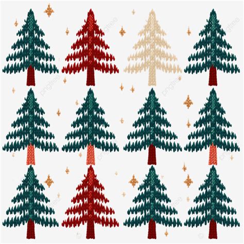 Winter Holiday Seamless Knitting Pattern With A Christmas Trees