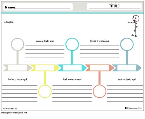 Linha do Tempo do Organizador Gráfico Storyboard