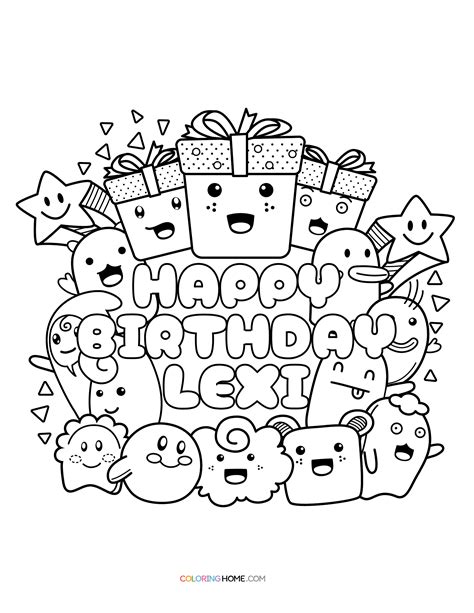 Happy Birthday Lexi Coloring Page Coloring Home