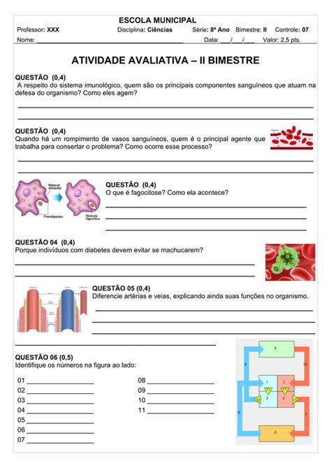 Ano Ciencias Bim Ii Atividade Avaliativa Prova Pdf