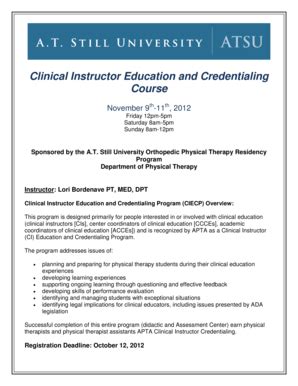 Fillable Online Atsu Clinical Instructor Education And Credentialing