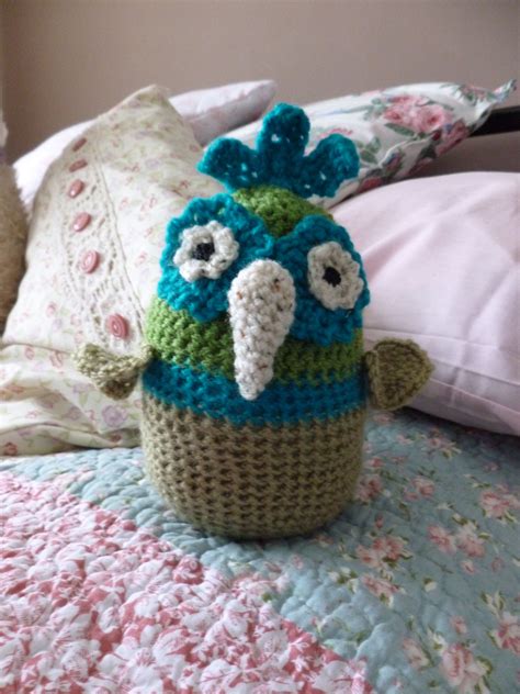 Crocheted Owl Pillow Handmade DIY Craft