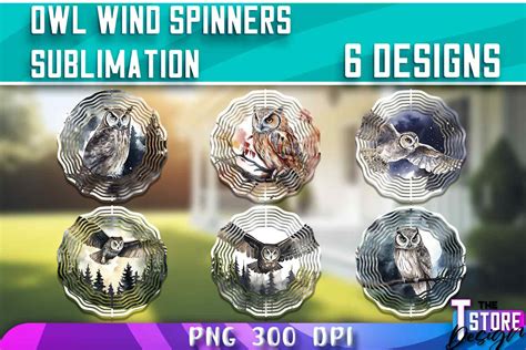 Owl Wind Spinners Sublimation PNG Graphic By The T Store Design