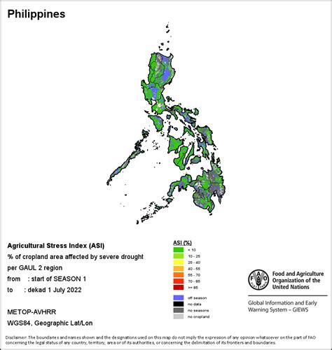 FAO GIEWS Earth Observation Philippines Country Indicators METOP