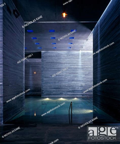 Thermal Baths, Vals, Switzerland. Interior view, Stock Photo, Picture ...