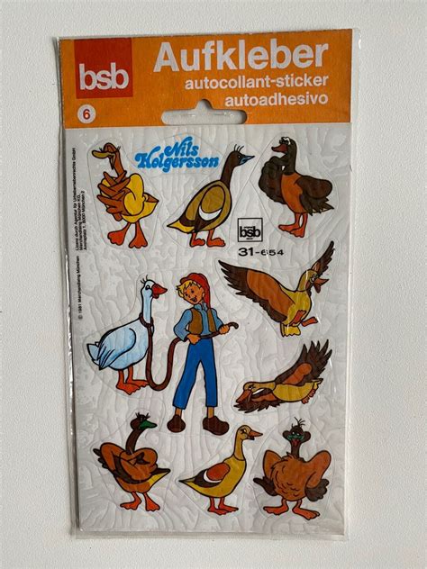 Nils Holgersson Stickers Vintage S Collectible Merchandising