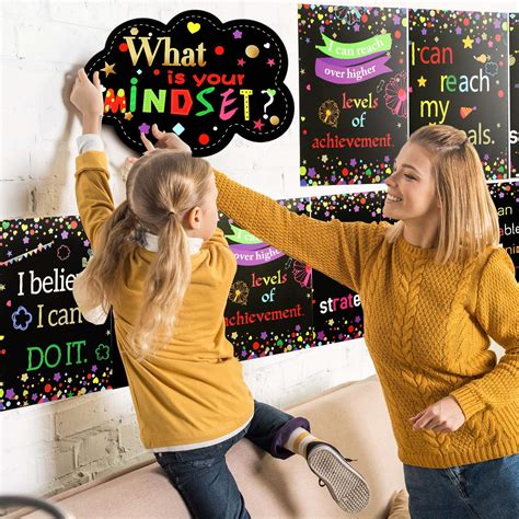 17 Pieces Mindset Posters Motivational Posters Bulletin Board Display