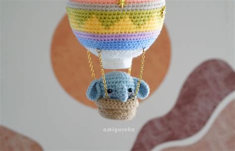 Crochet Pattern Of Hot Air Balloon Amigurumi Baby Toy Pdf Etsy