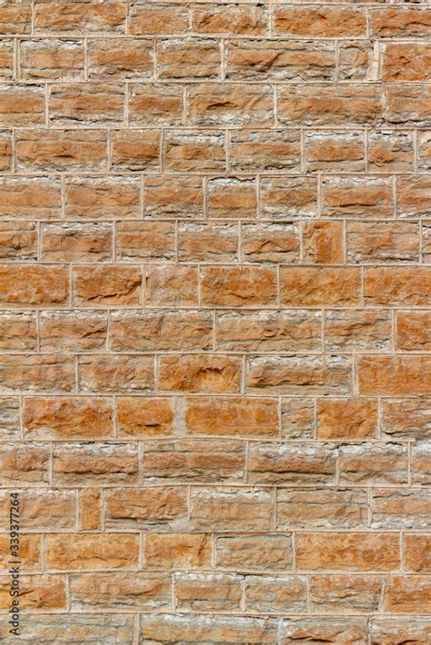 Old 19th Century Tan Color Limestone Wall Texture With Rough Natural