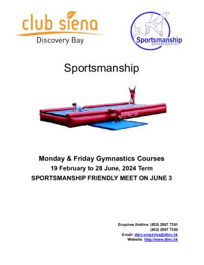 Fillable Online Gymnastics Mon Fri Application Form Feb June