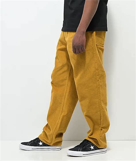 Empyre Loose Fit Golden Yellow Corduroy Skate Pants