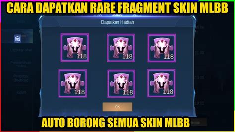 Cara Dapatkan Rare Fragment Skin Mobile Legends Event Skin Gratis Youtube