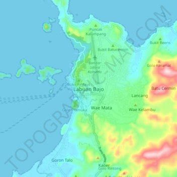 Labuan Bajo topographic map, elevation, terrain